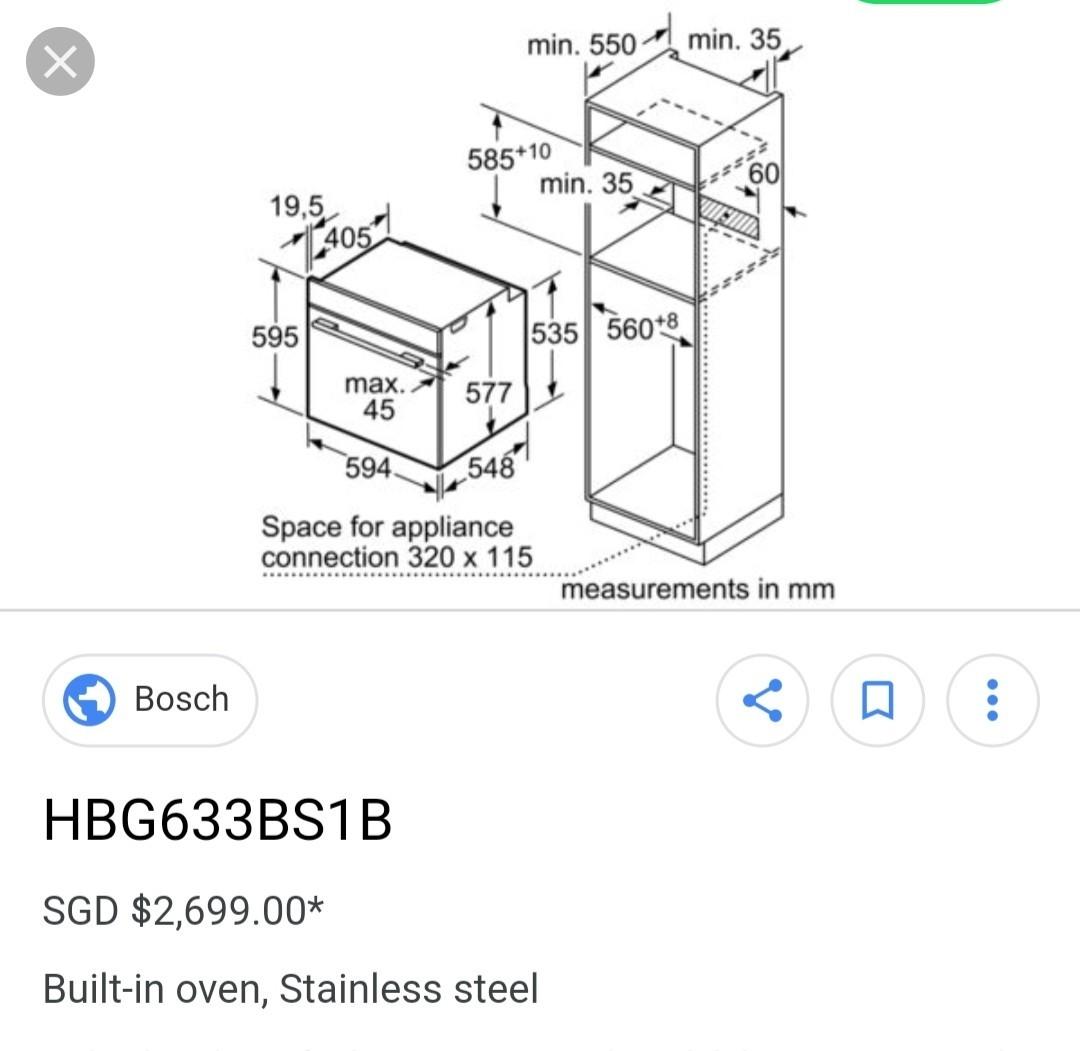 Built in oven bosch, Home Appliances, Kitchenware on Carousell