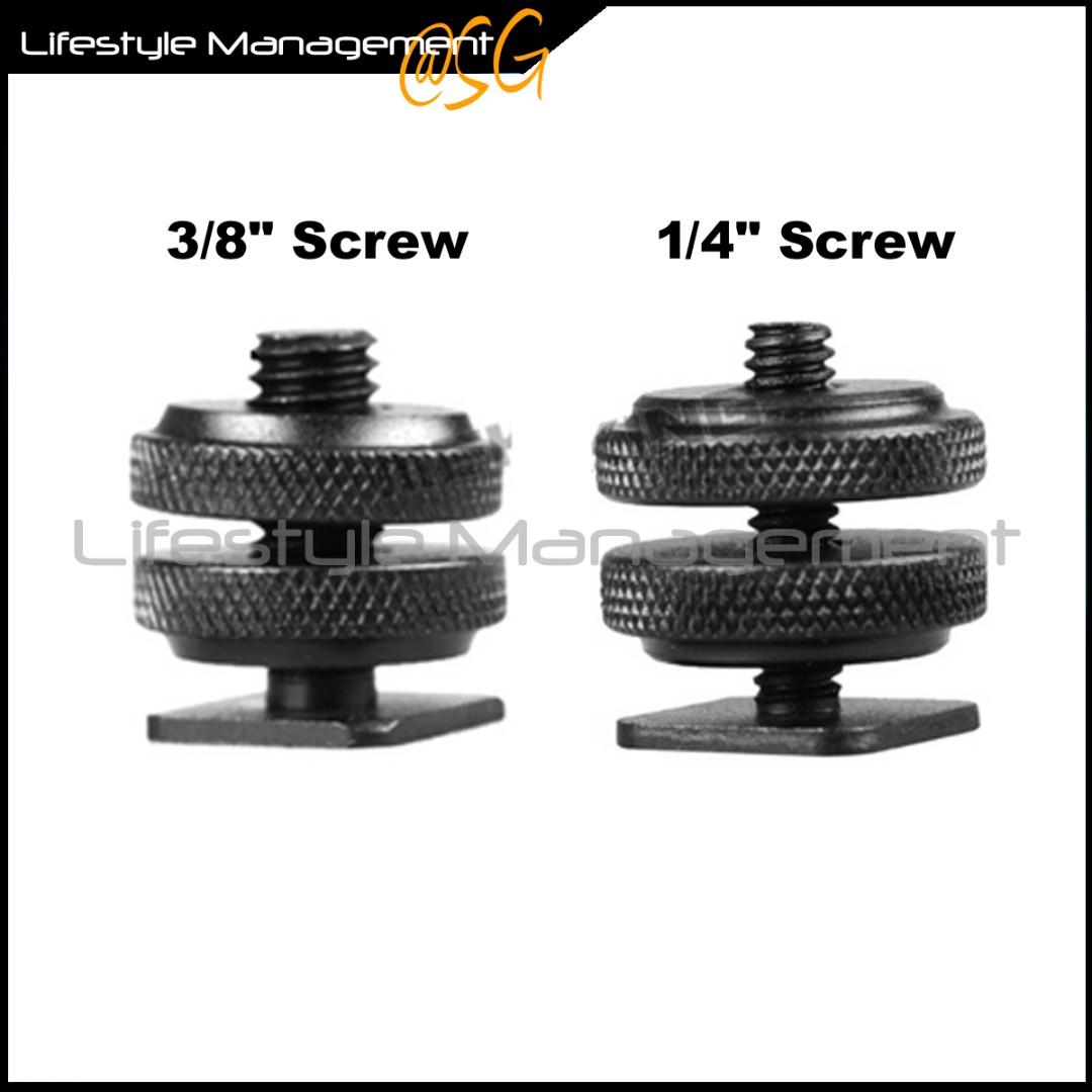 Camera Tripod Flash Strobe Adaptor Converter Screw 3/8 1/4 Inch