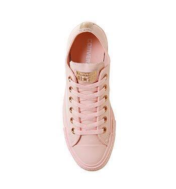 converse pink leather rose gold