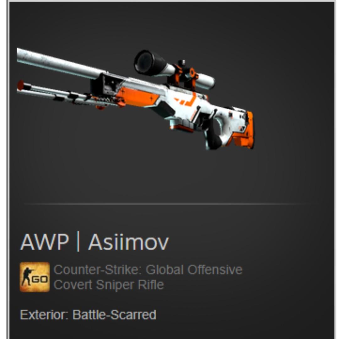 Csgo Awp Blacksiimov Asiimov Bs High Float Toys Games Video Gaming In Game Products On Carousell - awp sniper roblox