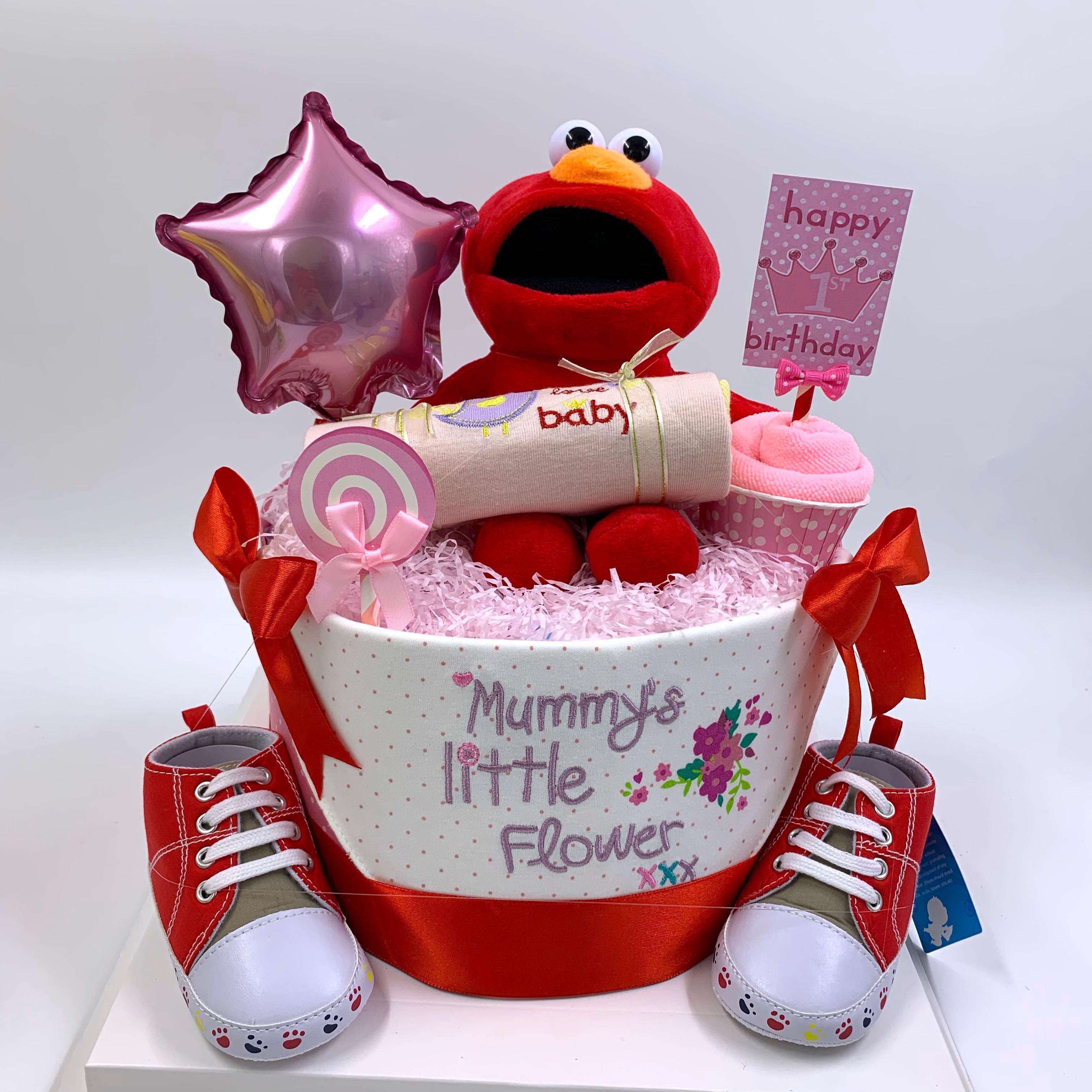 Elmo Baby Diapers Cake Suitable For 1 Year Old Girl Babies