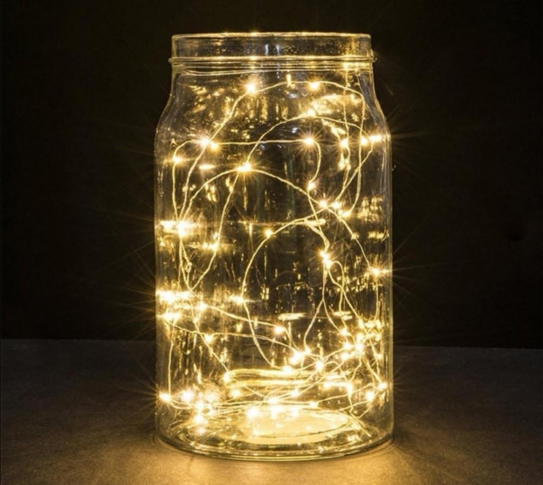 Glass Vase With 20 Led 2m Wired Led Lights Wedding Decoration