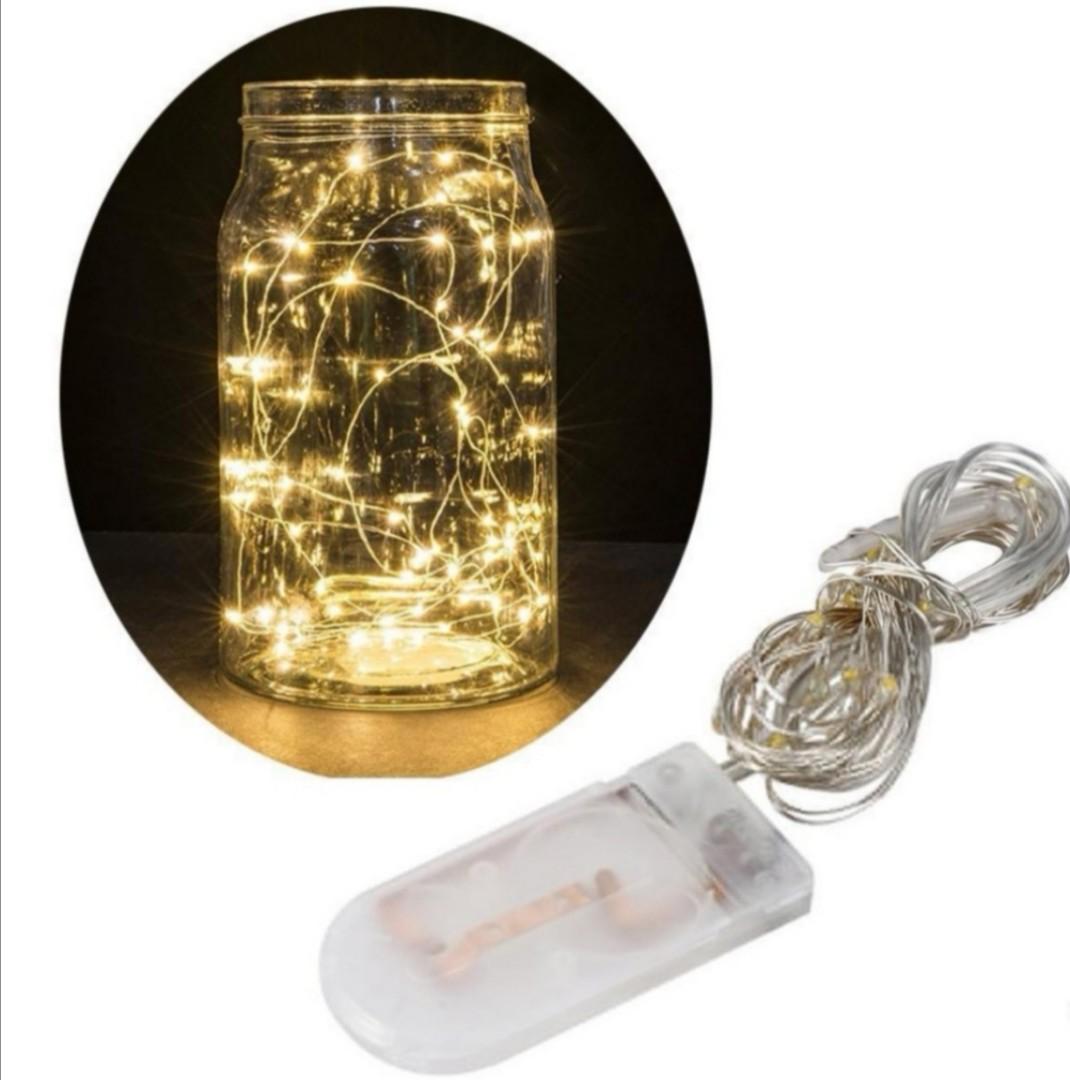 Glass Vase With 20 Led 2m Wired Led Lights Wedding Decoration