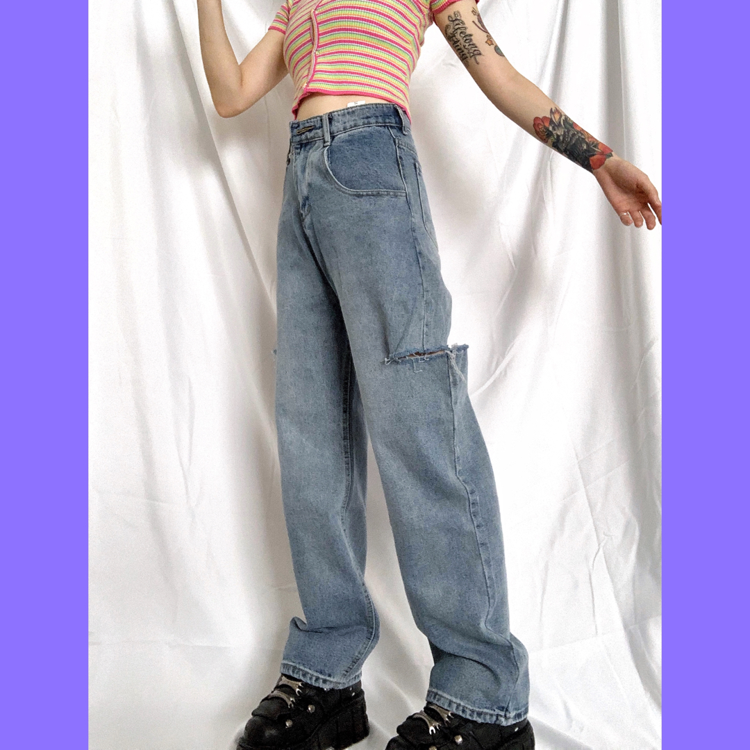distressed baggy boyfriend jeans