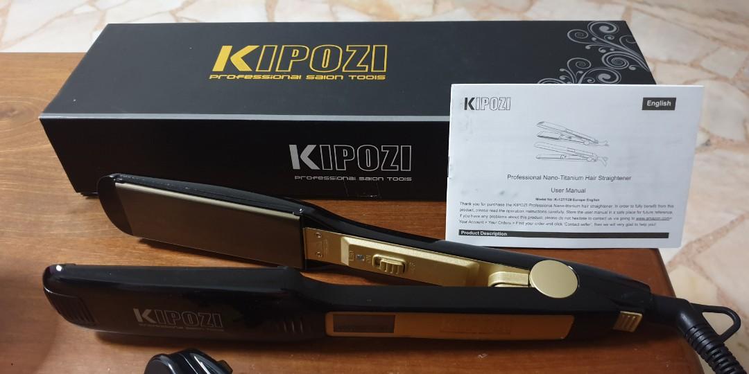 kipozi pro flat iron with 1.75 inch titanium plates hair straightener adjustable