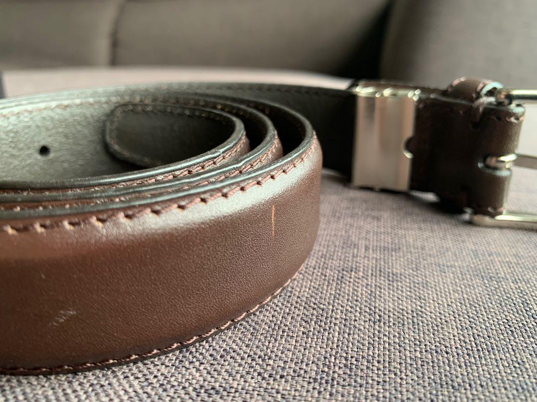 1pc 3.7cm Wide Brown Color Printed Belt Unisex Fashionable Vintage Casual  Belt With Buckle