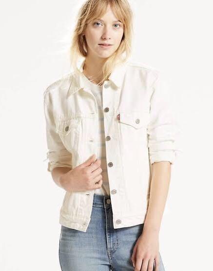 levi's womens white denim jacket