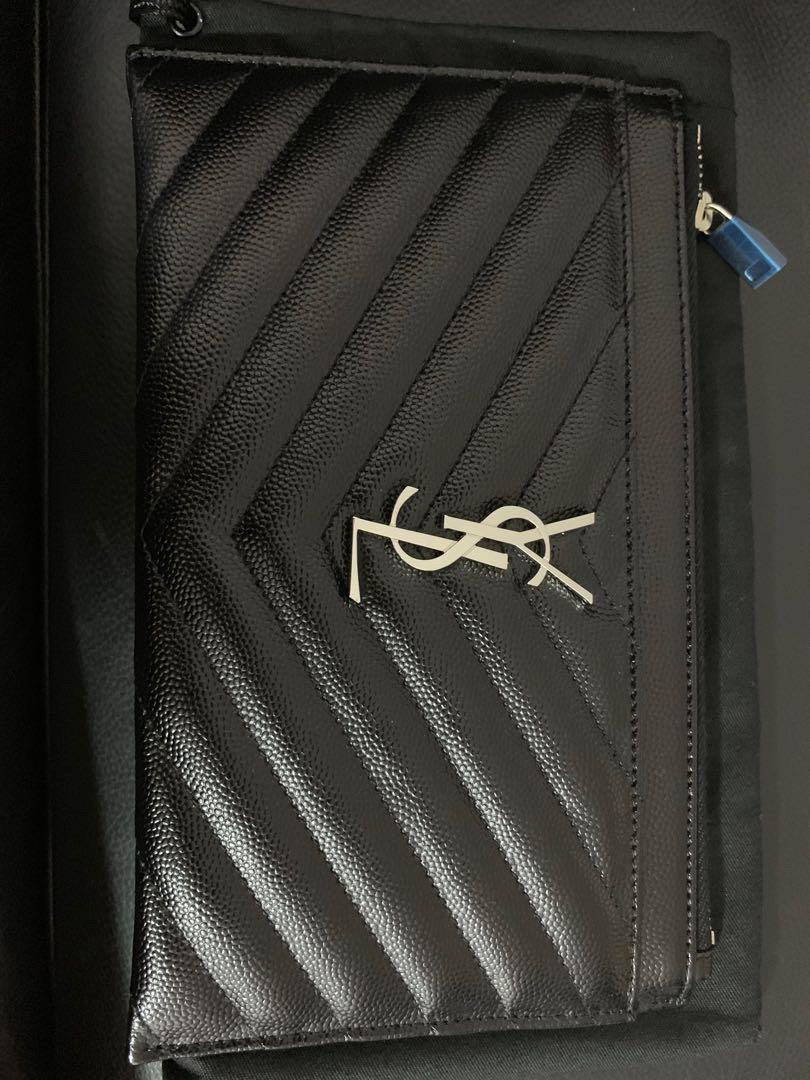 Monogram bill pouch in grain de poudre embossed leather cheap