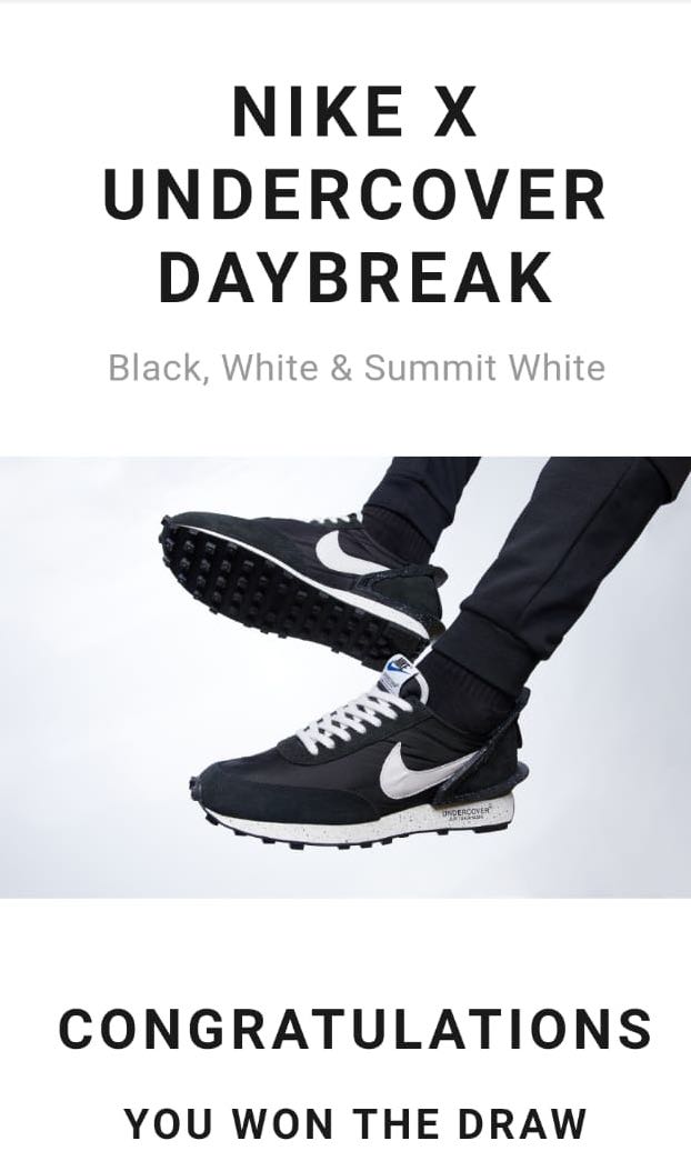 Nike x undercover daybreak raffle 2025