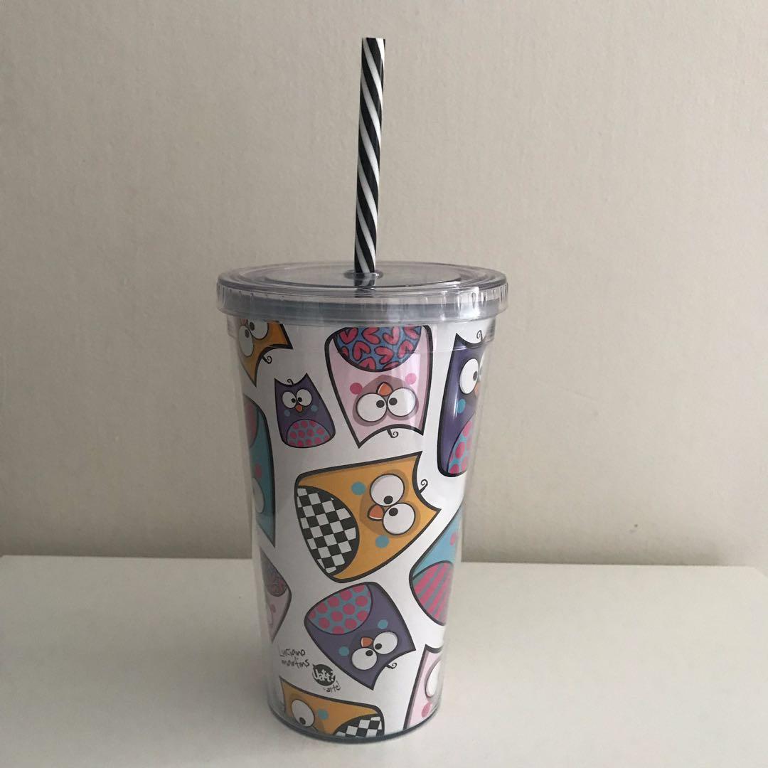 Owl Design Acrylic Mug With Lid And Straw Everything Else On