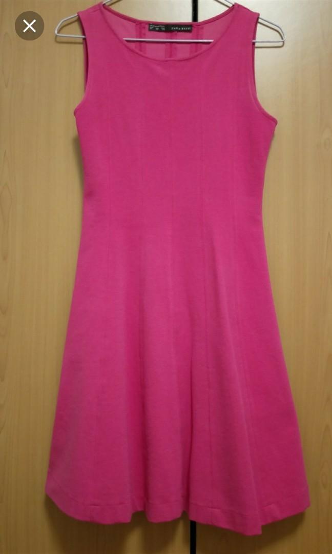 zara pink dress with belt