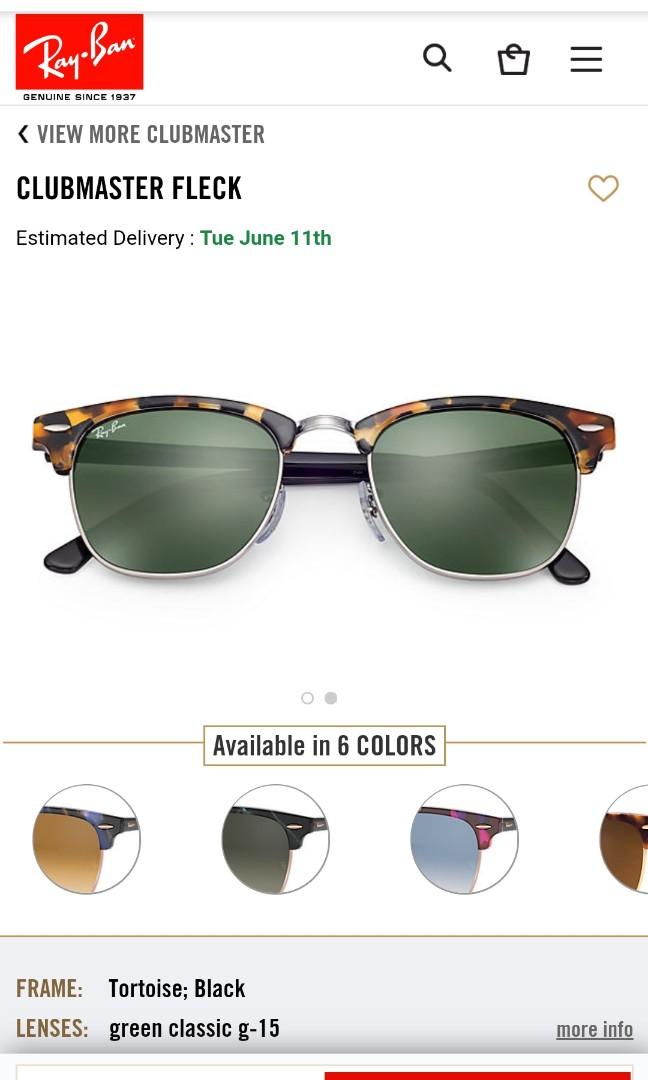 Rb3016 clubmaster fleck 11594e sales