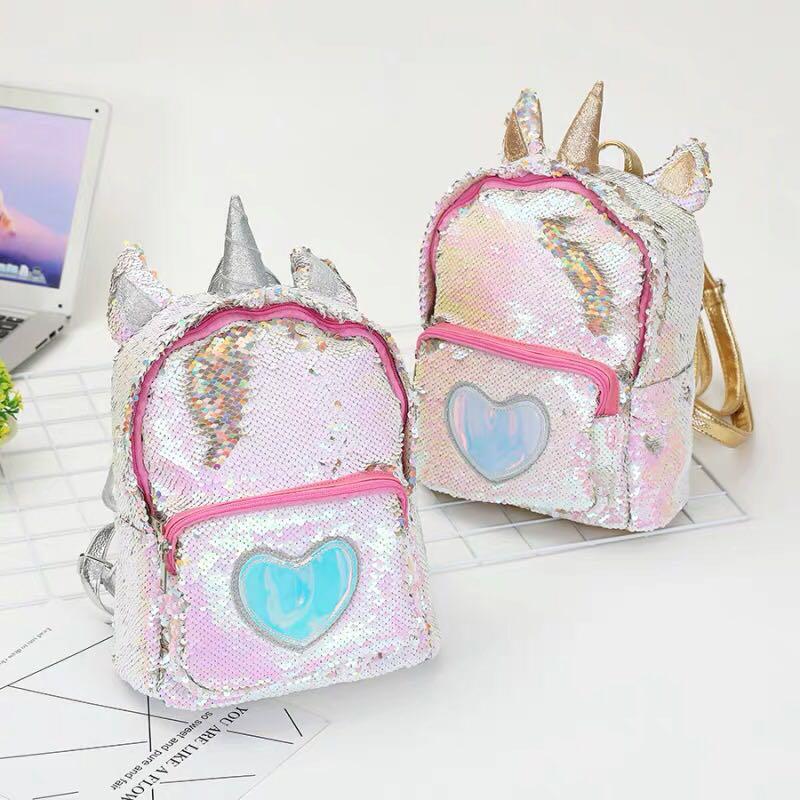 Unicorn Lunch Box, Girls Insulated Bag, Kids Reversible Sequin Flip Color  Change 