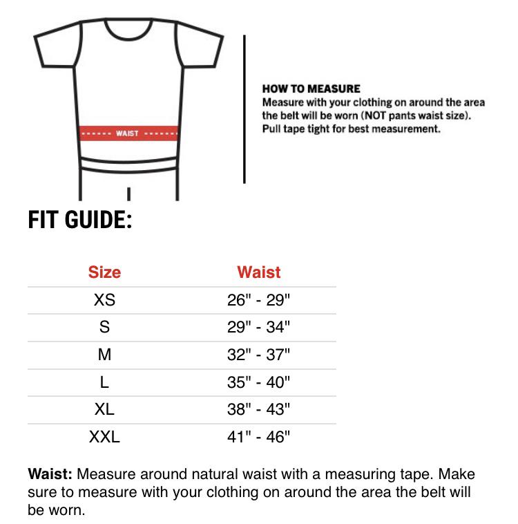 Rogue weightlifting belt online size chart