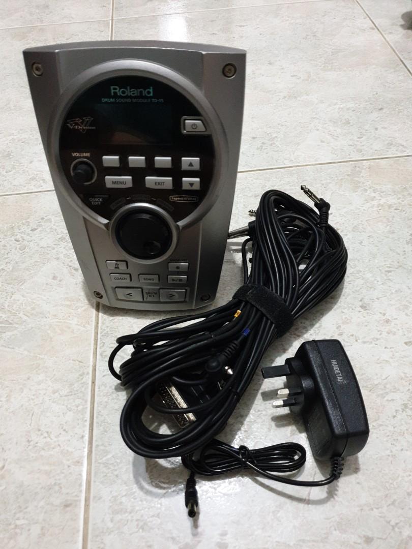 Module Roland Td 15 Roland TD-15 drum module w/ cable snake and power adaptor, V ...