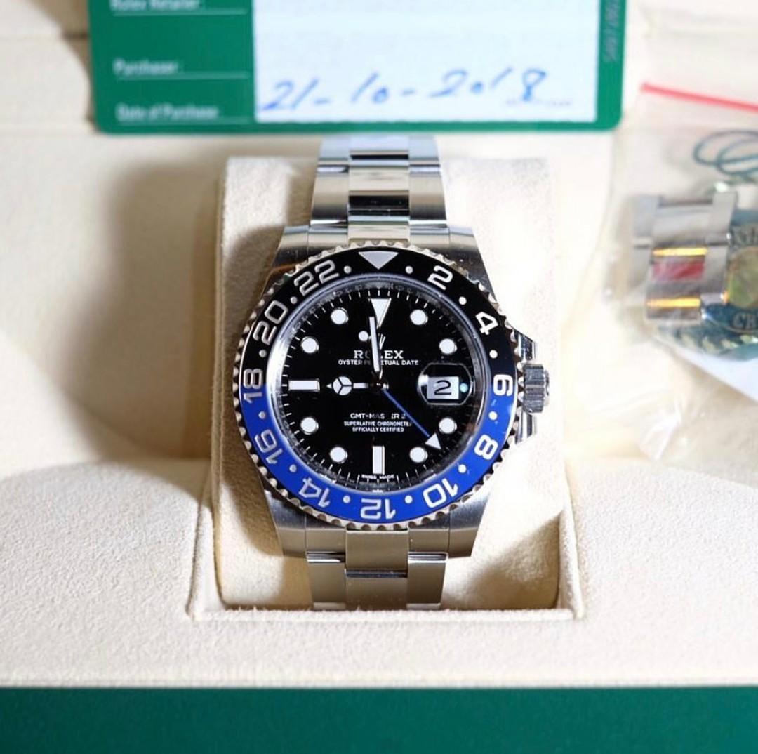 Rolex Gmt Batman 116710blnr Fesyen Pria Jam Tangan Di Carousell