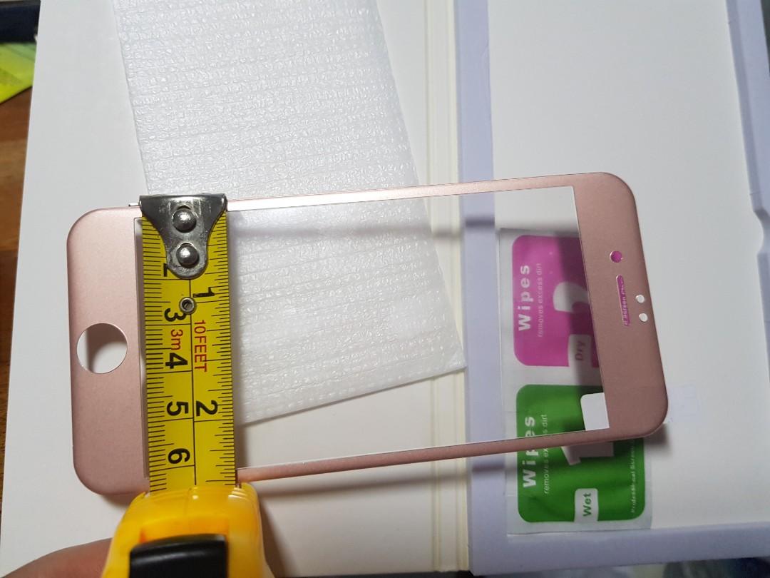 Screen protector (Category: Cases & Sleeves) located in Singapore. Submitted by bearybusy (Listing ID 233114210, Image 1). Description: Brand new iphone temp glass screen protector. No idea which model was that. Probably iphone 7. Personally not an iphone lover. This screen protector was bought for my ex. Colour is rose gold. Is a 9H quality.