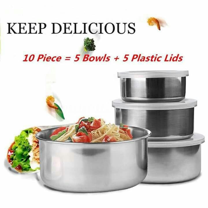 Stainless bowl (Category: Other Kitchenware & Tableware) located in Quezon City. Submitted by rigelsfashiononline (Listing ID 232992180, Image 3). Description: Stainless bowl 5n1.