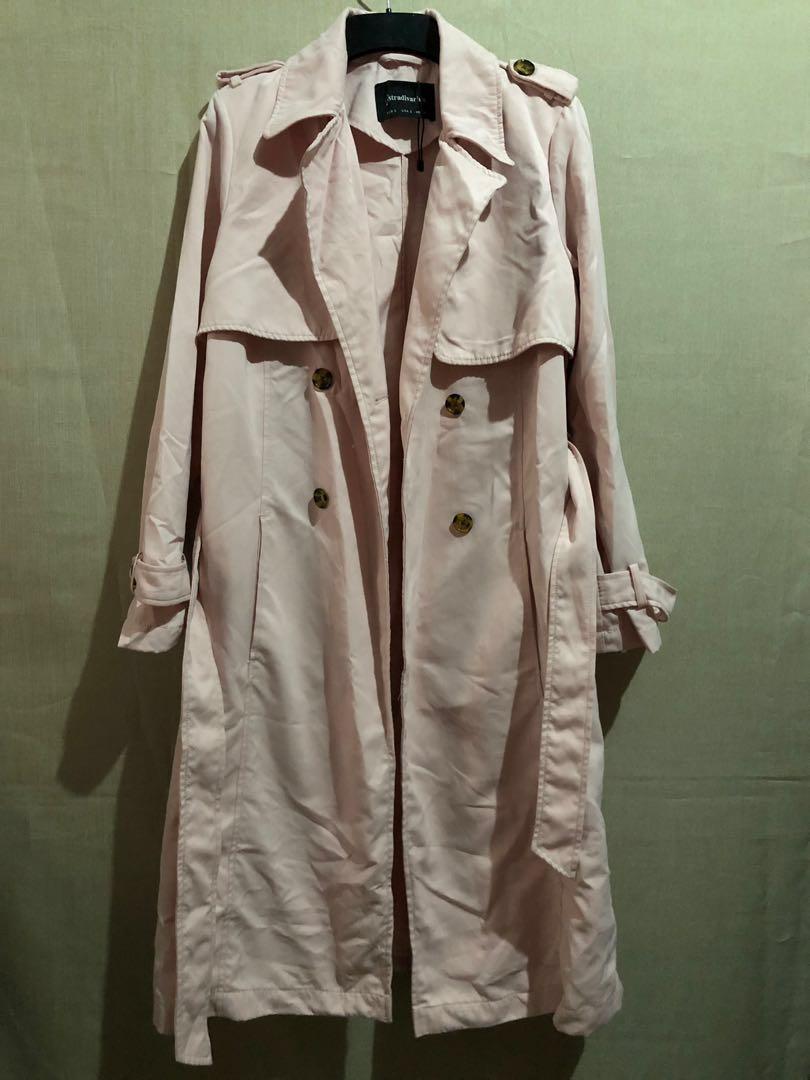 Stradivarius pink trench coat clearance