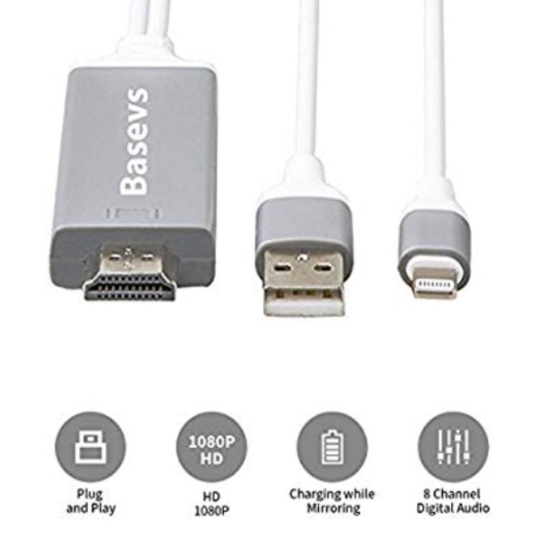 U3012 iPhone to HDMI Cable, Basevs Lightning to HDMI Cable Upgraded