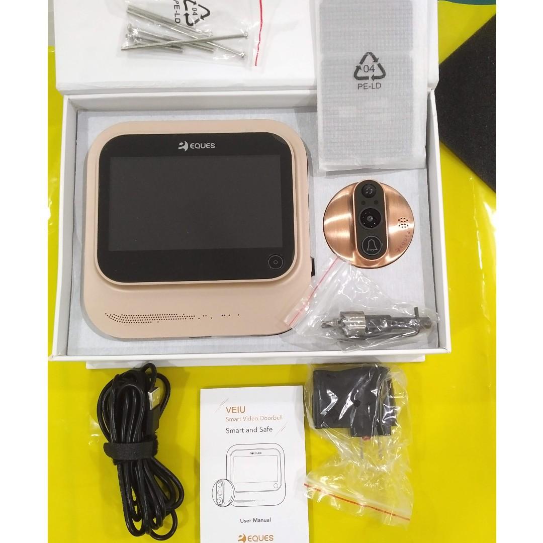 Eques VEIU Copper Smart Video Doorbell / Camera, Used, Complete, Furniture & Home Living