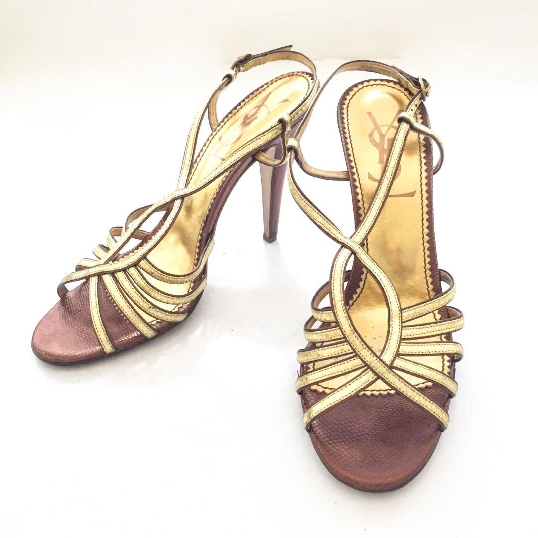 saint laurent gold shoes
