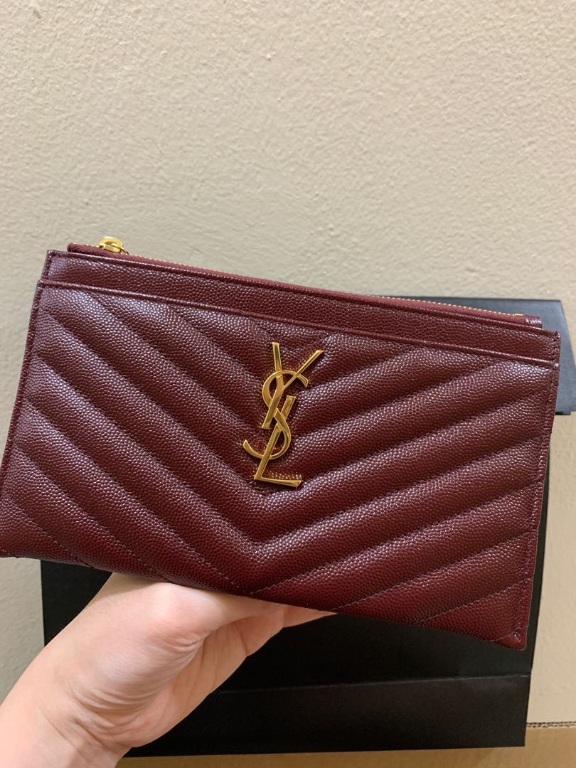 Monogram large bill pouch in hot sale grain de poudre embossed leather