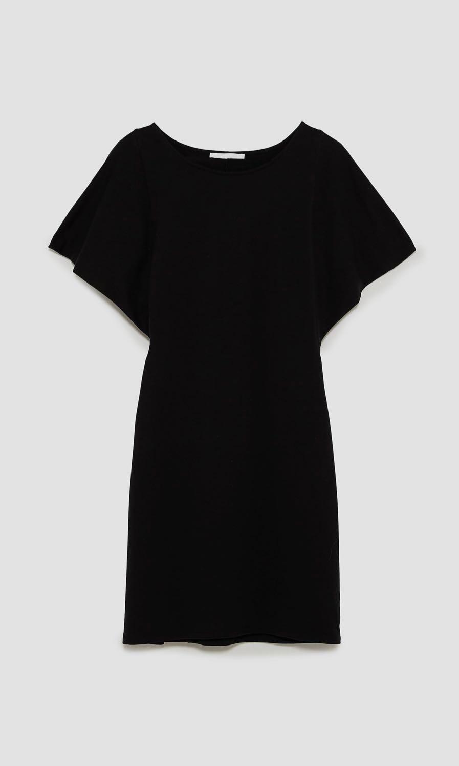 black cape dress zara