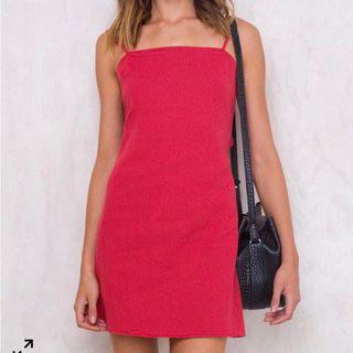 princess polly red tie back summer dress