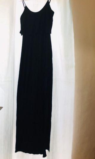Long black dress with slit