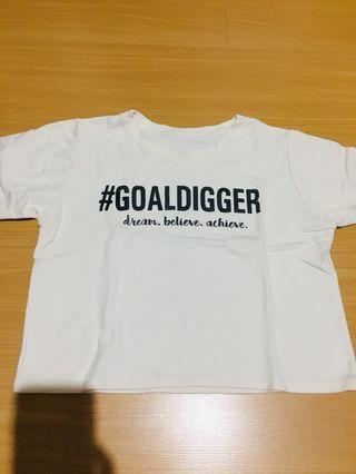 #GoalDigger White cropped top