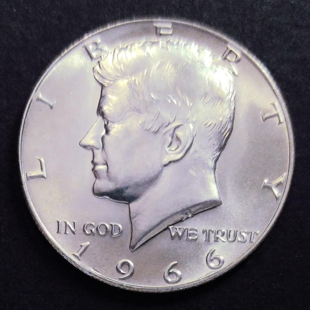 銀幣]1966年美國50美仙硬幣一枚, 興趣及遊戲, 收藏品及紀念品, 錢幣- Carousell