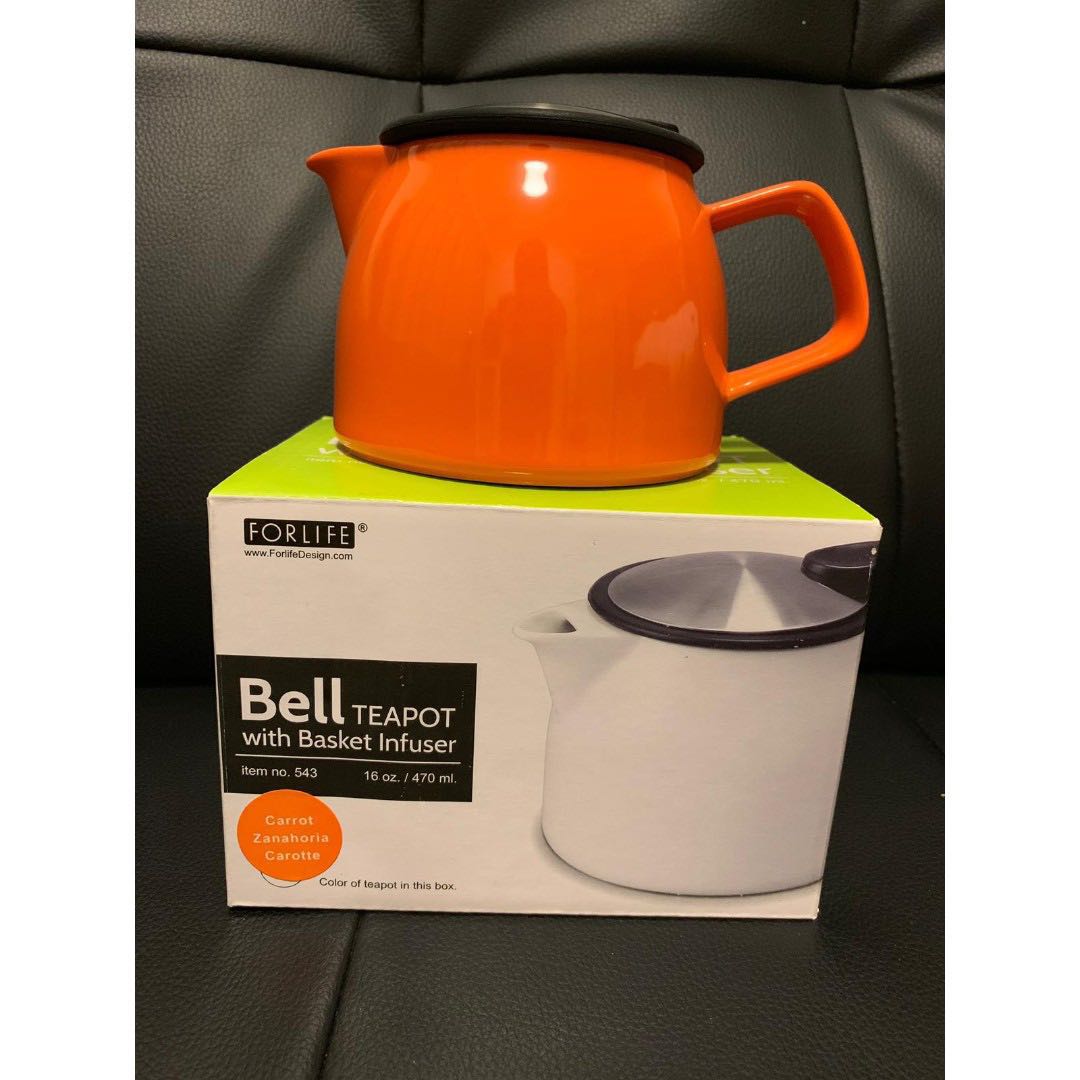 Bell Teapot with Basket Infuser 16 oz., Furniture & Home Living
