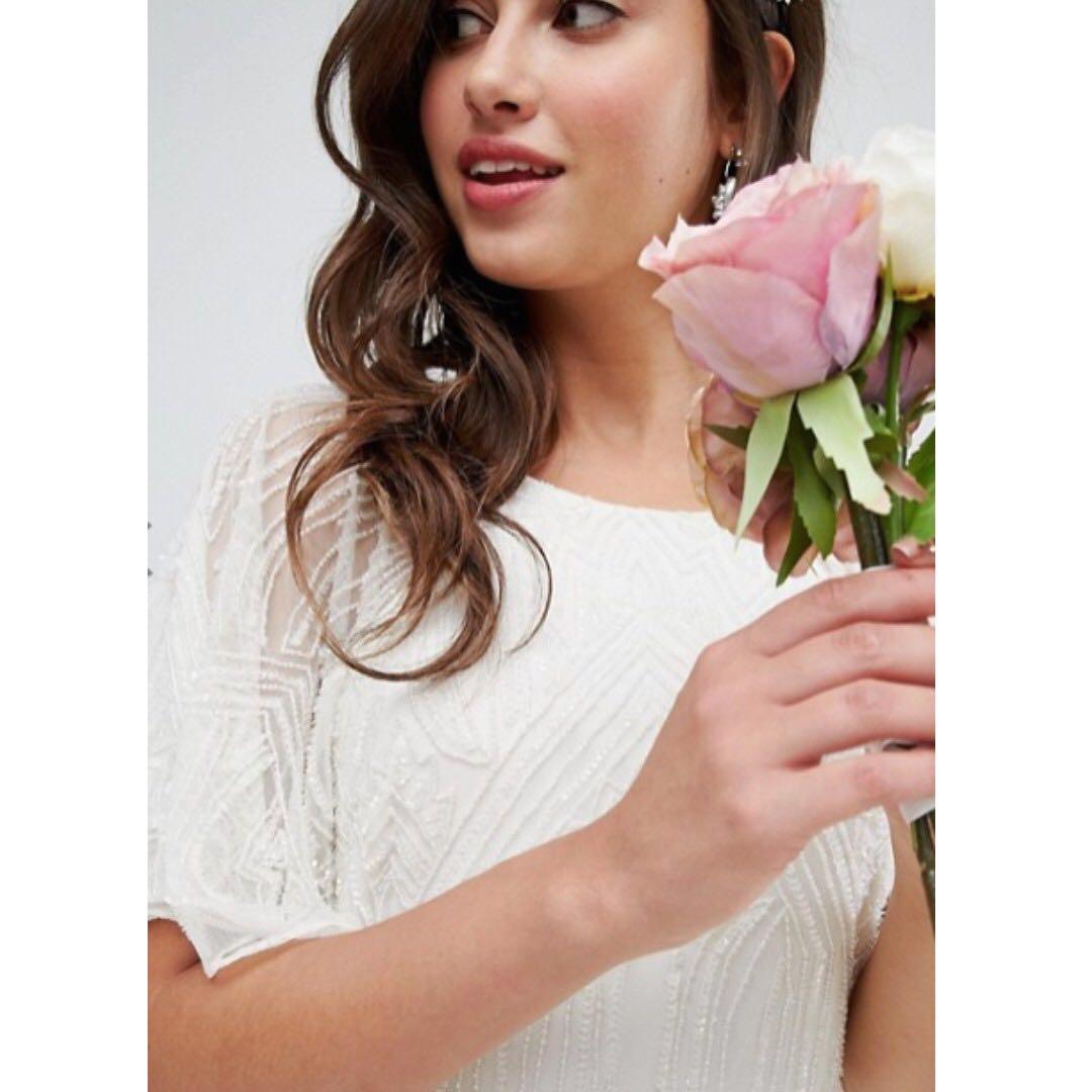 Asos edition deco embellished wedding dress discount