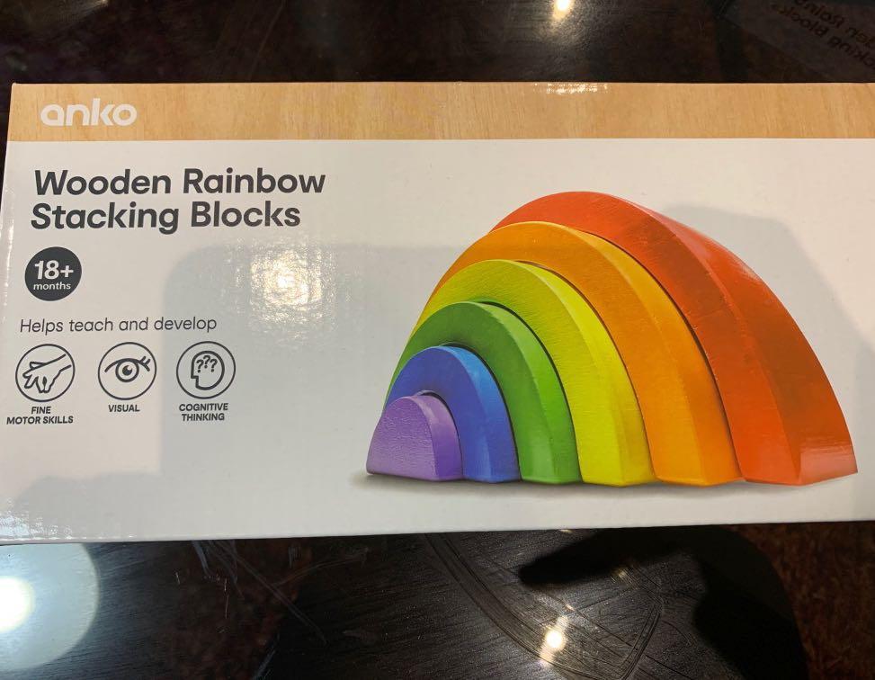 wooden rainbow blocks