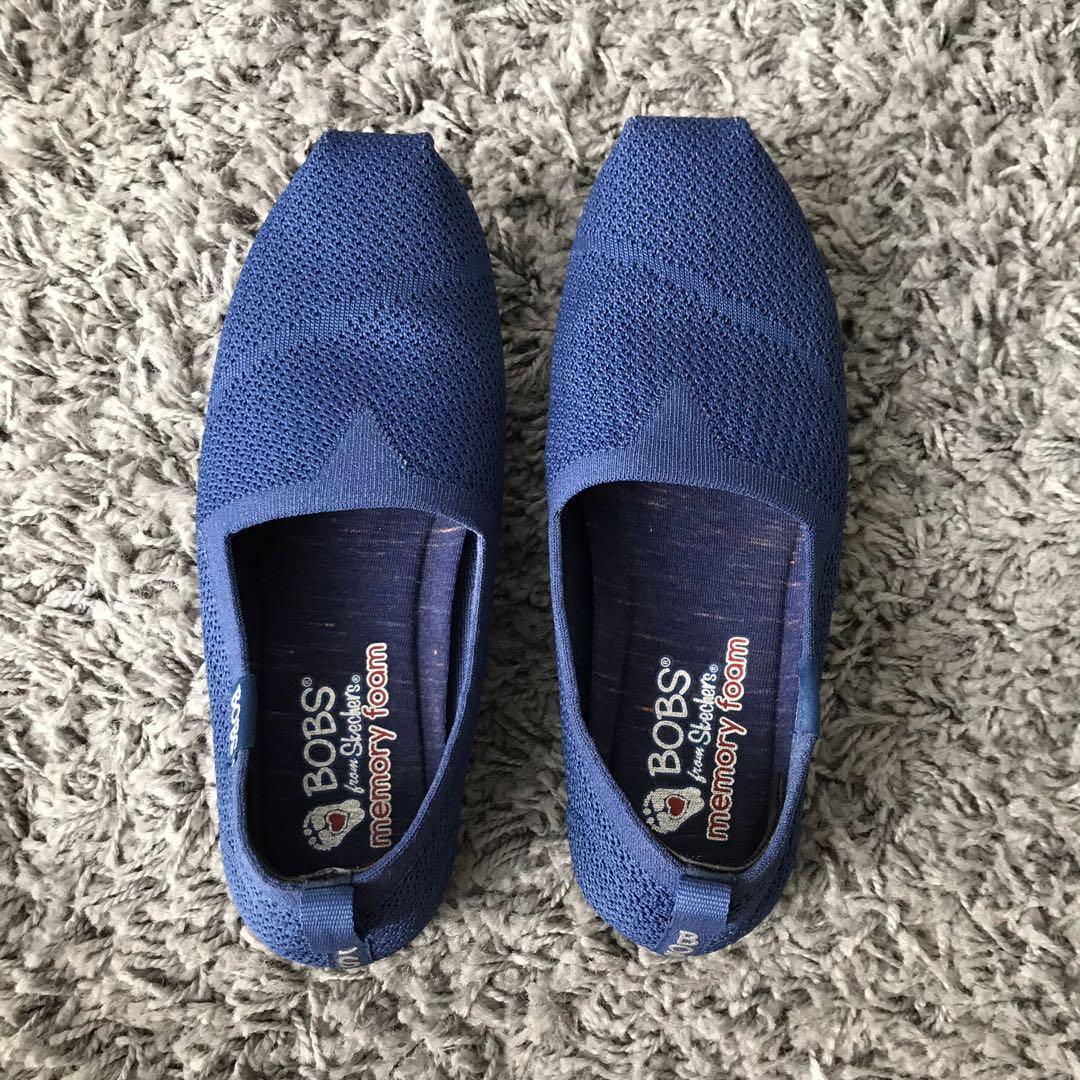 skechers memory foam shoes blue