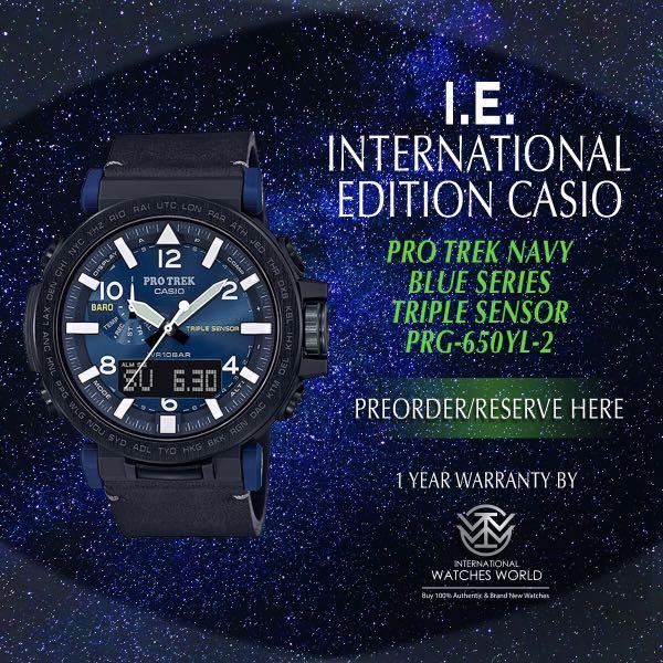 CASIO INTERNATIONAL EDITION PRO TREK PRG 650YL 2 BLUE SERIES
