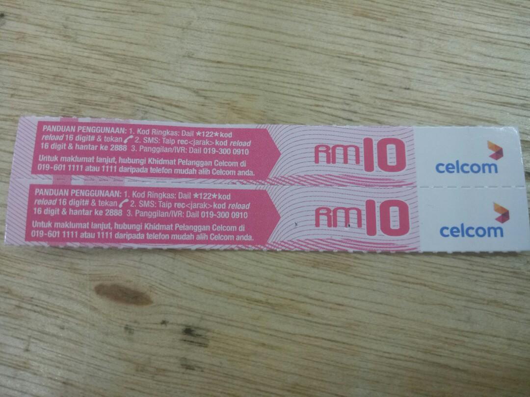 Celcom Prepaid Card Rm10 X 16 Tickets Vouchers Gift Cards Vouchers On Carousell