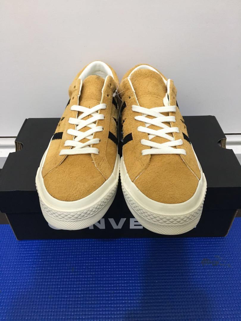 converse one star academy 黄黑 麂皮 休闲鞋 163268c