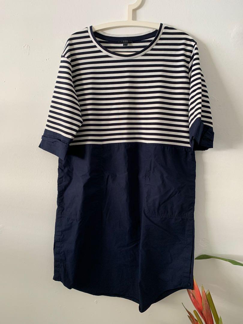 cos striped shirt dress