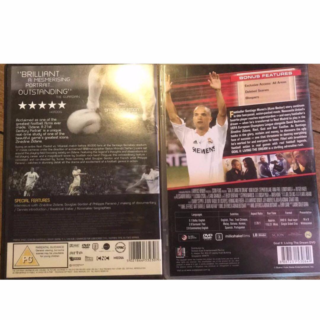 Football movie DVDs Zidane A 21st Century Portrait Goal 2 Living the