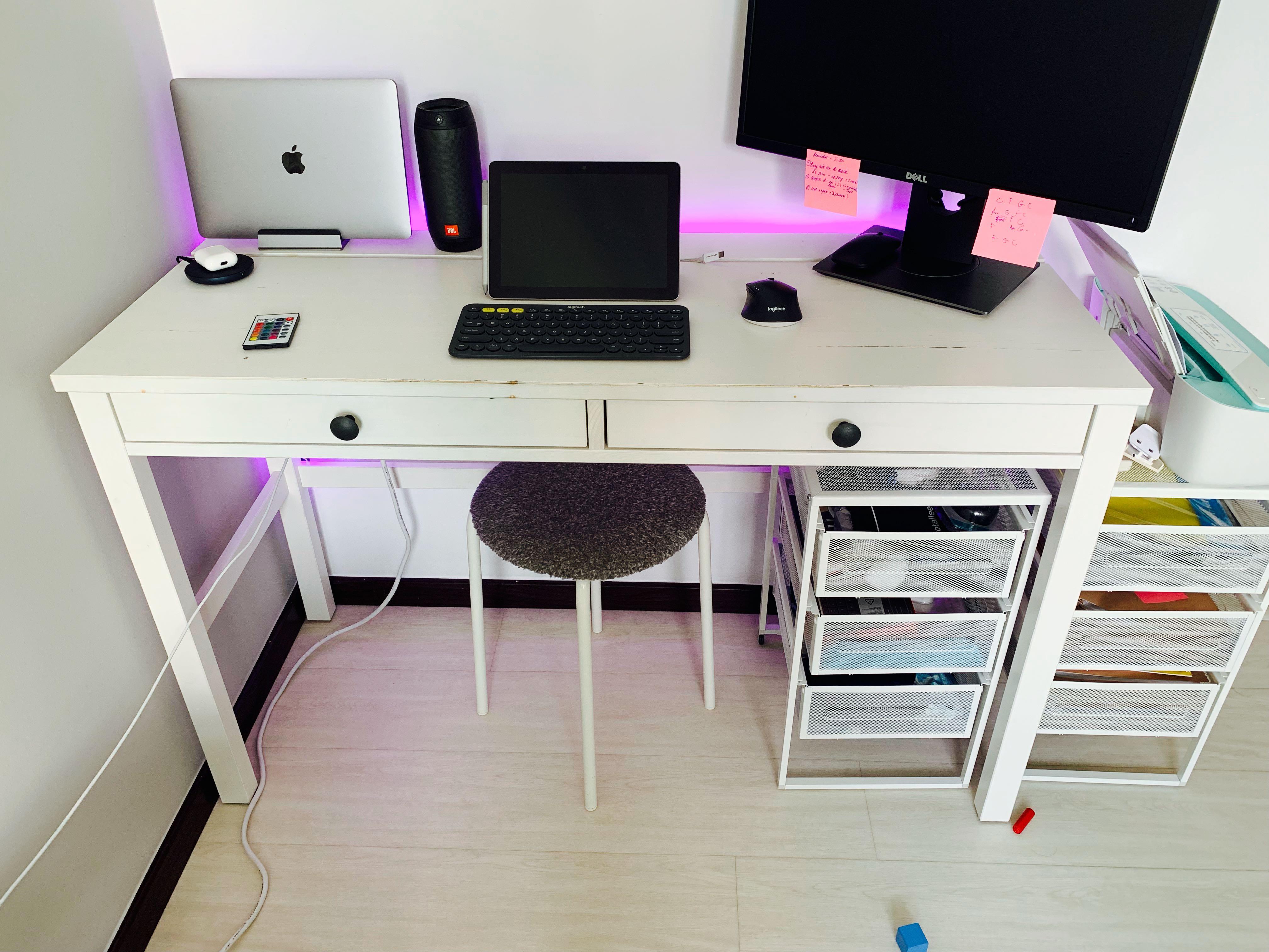 Hemnes Study Table Ikea White Stain Colour Furniture Tables Chairs On Carousell