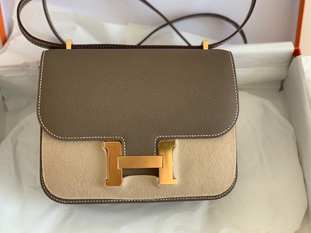 SUPER RARE! Hermes Constance 18 Metallic Silver Chèvre leather Phw, Luxury  on Carousell