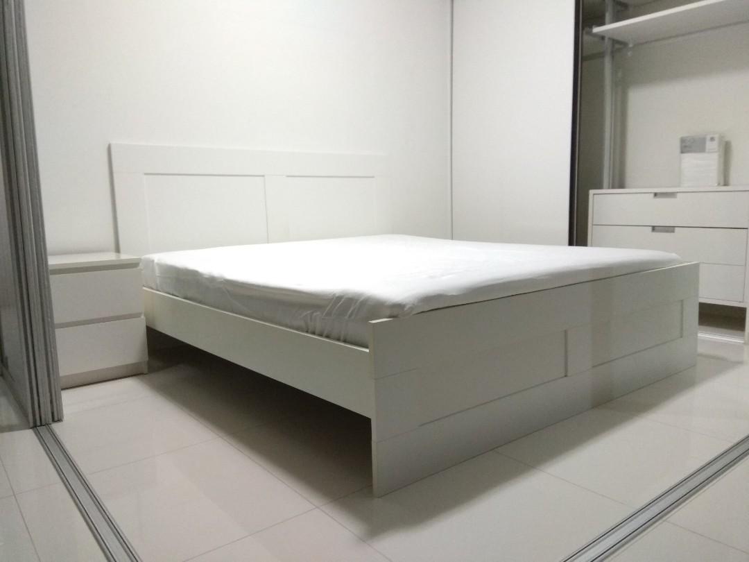 Ikea Brimnes Bed Mattress Pre Owned Furniture Beds Mattresses On Carousell