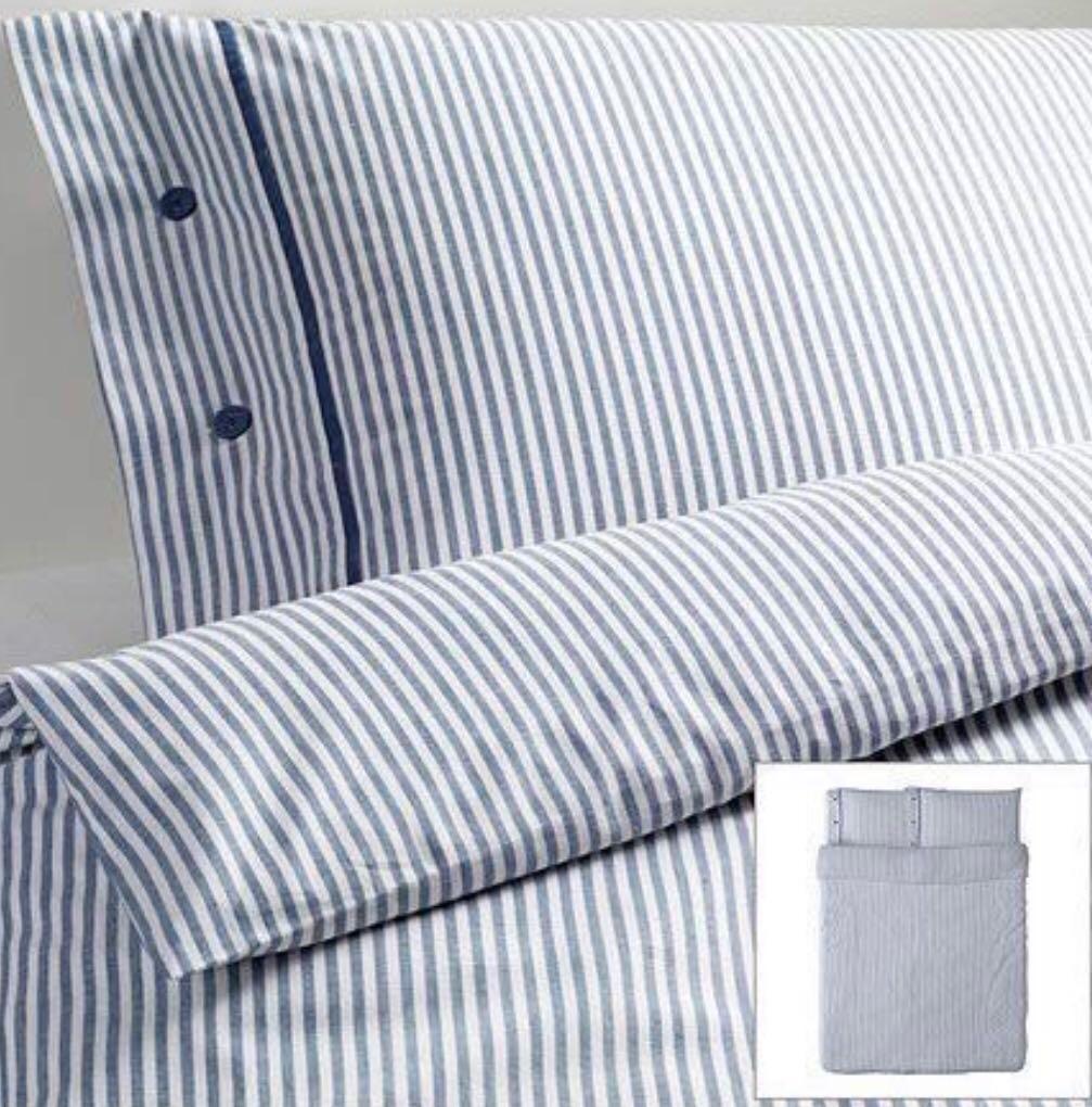 Ikea Duvet Comforter Quilt Cover Blue White Set On Carousell
