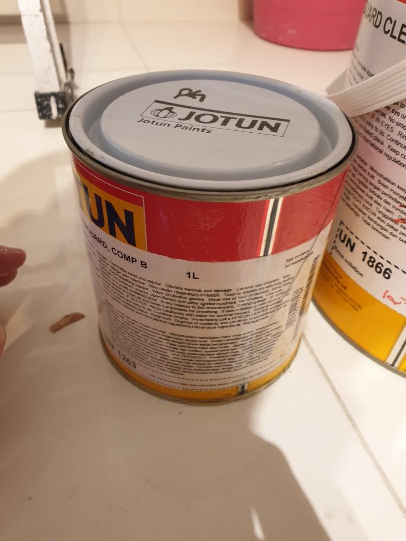 Jotun epoxy Dark Grey paint plus hardener, Everything Else on Carousell