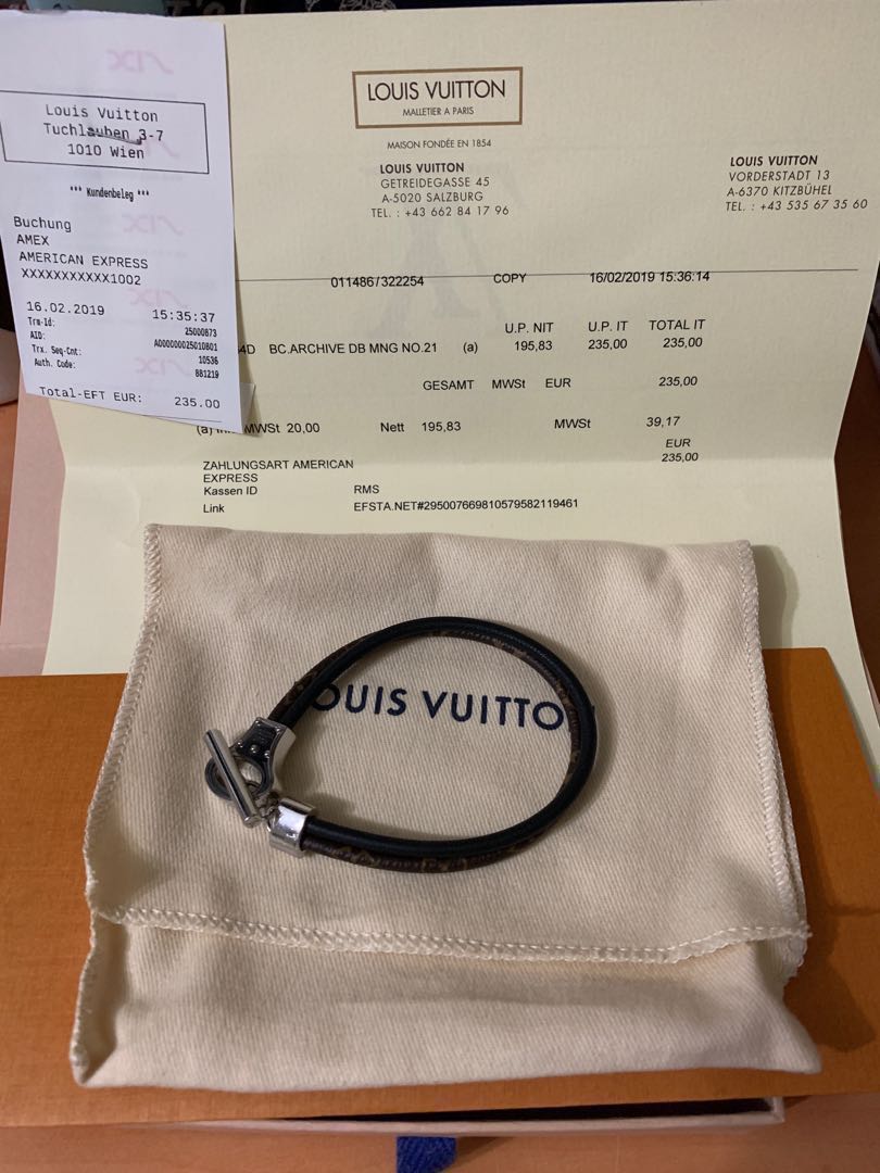 Authentic Louis Vuitton Archive M6290D Brand Accessories Bracelet