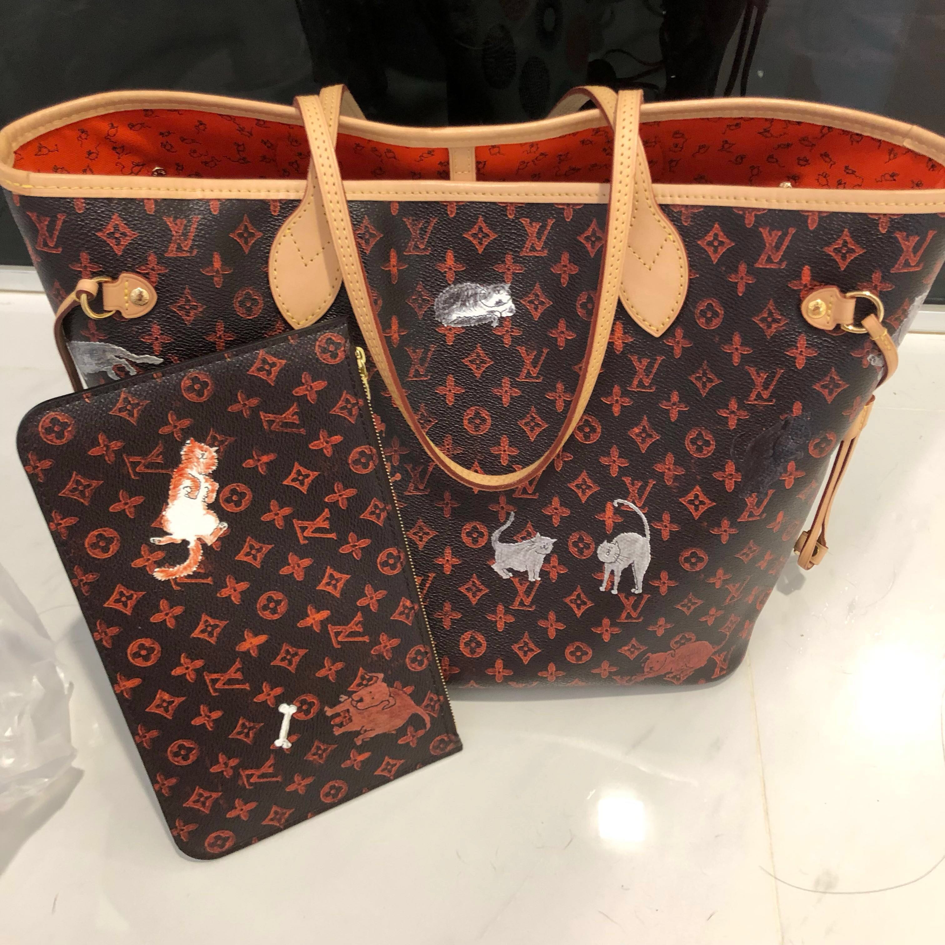 Lv louis vuitton catogram neverfull mm, Luxury, Bags & Wallets on