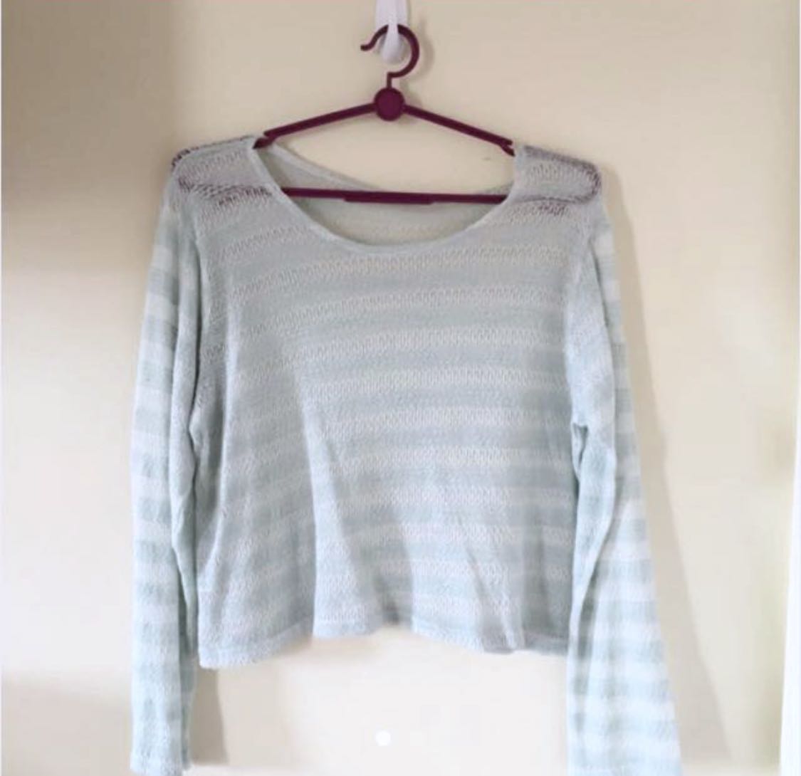 mint green long sleeve shirt