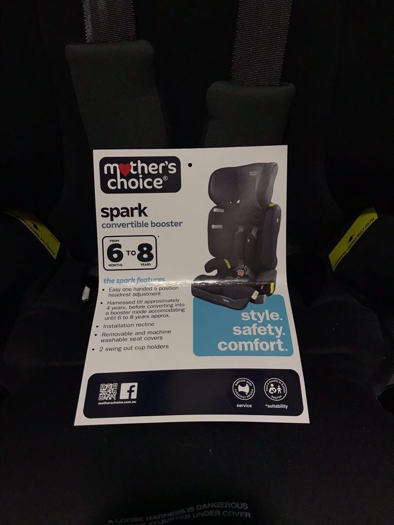 mother's choice spark convertible booster seat